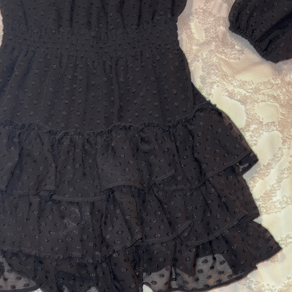 Express Black Ruffled Mini Dress - Picture 4 of 4
